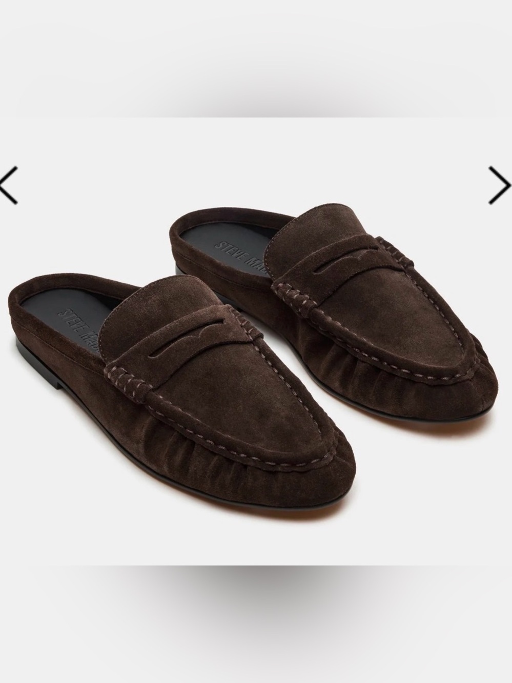 STEVE MADDEN, SUEDE MULES